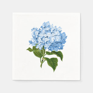 Soft Sky Blue Antique Hydrangea Flower Napkin