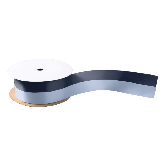 Soft Sky Blue & Dark Blue Satin Ribbon (Spool)