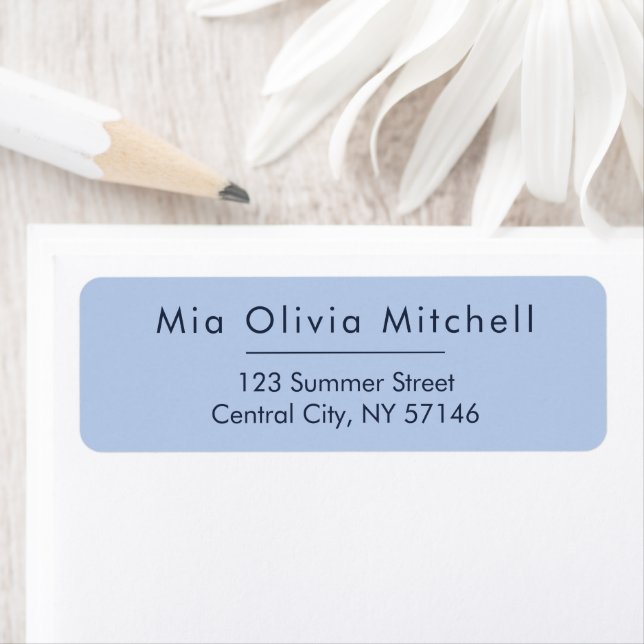 Soft Sky Blue Minimal Address Labels (Insitu)