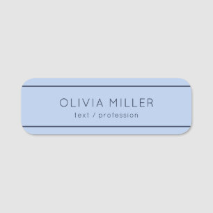 Soft Sky Blue Minimalist Name Tag
