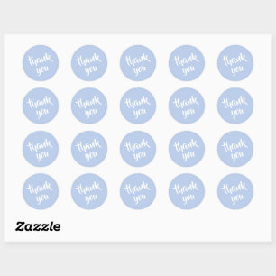 Soft Sky Blue Thank You Classic Round Sticker