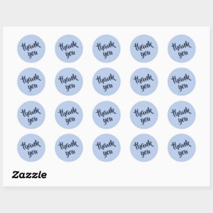 Soft Sky Blue Thank You Classic Round Sticker