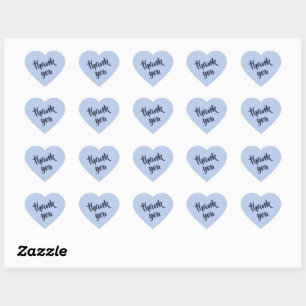 Soft Sky Blue Thank You Heart Sticker