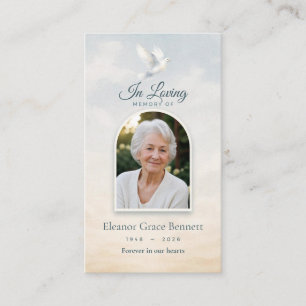 Soft Sky Psalm 23 Cross Memorial Prayer Card