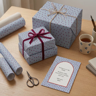 Soft Slate Blue Berry Polka Dot Gift Wrap Paper
