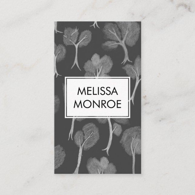 Soft Smoke Trees Nature Abstract Mystical Magical  Business Card (Front)