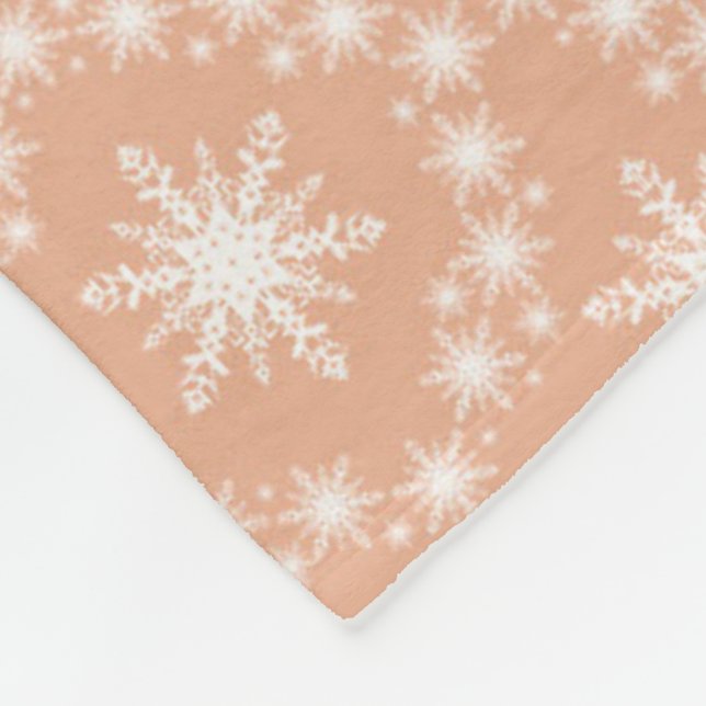 Soft Snowflakes Pattern  Fleece Blanket (Corner)