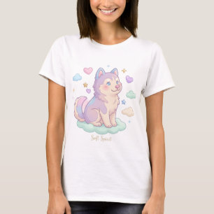 Soft Spirit Husky – Kawaii Pastel Dog T-Shirt