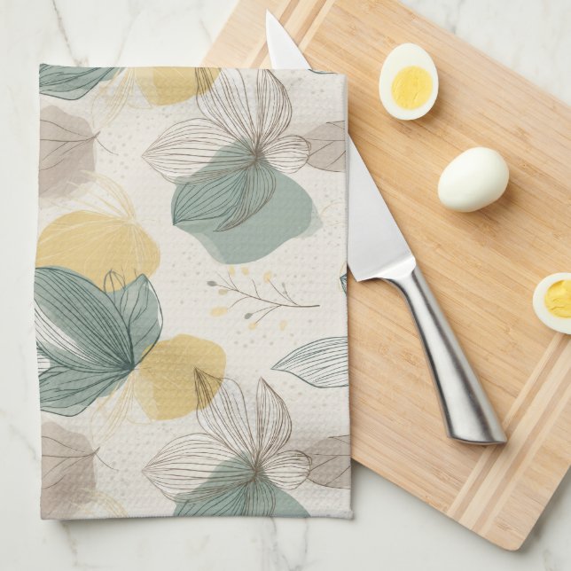 Soft Spring Botanical Kitchen Towels (Quarter Fold)