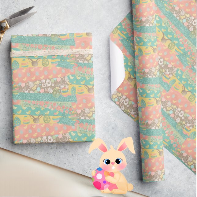 Soft Spring Easter Colours Cute Yellow Chicks Wrapping Paper (Creator Uploaded)