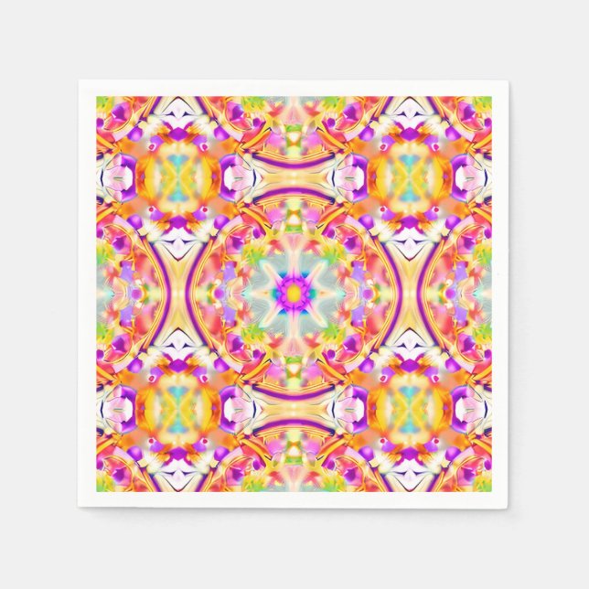 Soft Spring Pastels Tie Dye Pattern Napkin (Front)