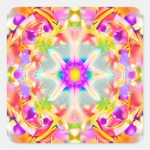 Soft Spring Pastels Tie Dye Pattern Square Sticker