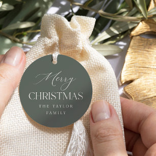 Soft Spruce Green Personalized Christmas Gift Tags