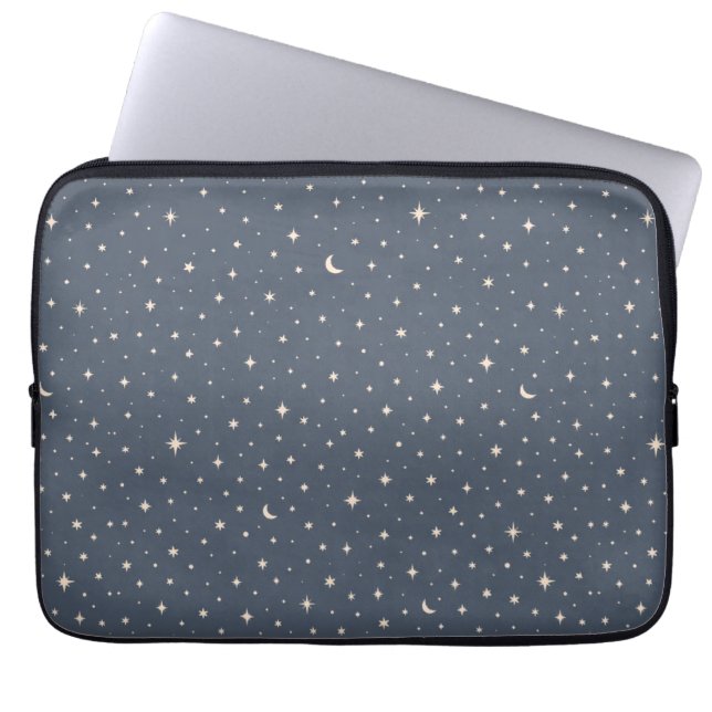 Soft Star Pattern Aesthetic Laptop Sleeve (Front)