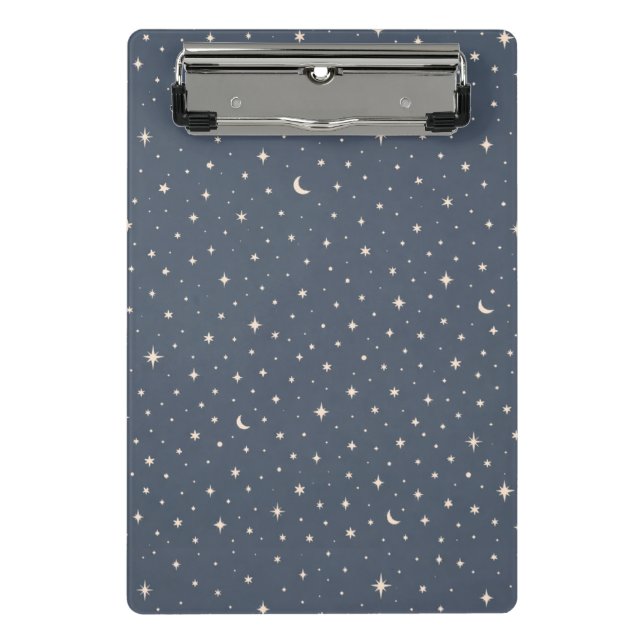 Soft Star Pattern Aesthetic Mini Clipboard (Front)