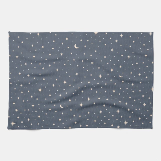 Soft Star Pattern Aesthetic Tea Towel (Horizontal)