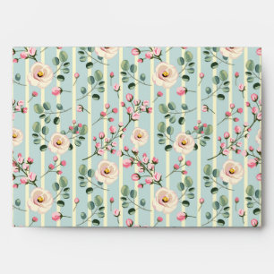 Soft Stripe Floral Envelope