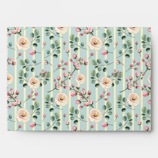 Soft Stripe Floral Envelope