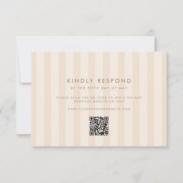 Soft Stripes Wedding RSVP Card (Front)