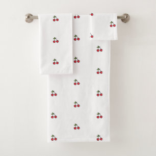 🍒 Soft & Stylish Cherry Bath Towels 🍒