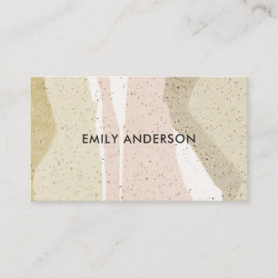 SOFT SUBTLE PINK GREY MODERN ABSTRACT ART WAVES BUSINESS CARD