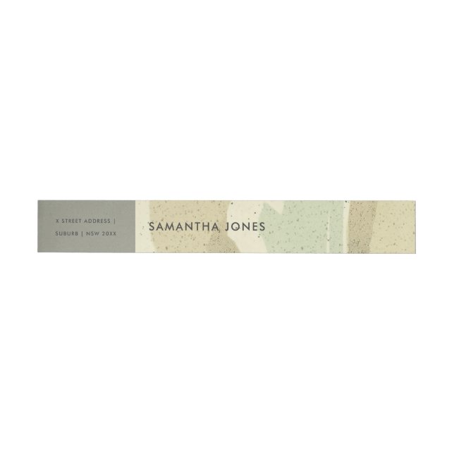 SOFT SUBTLE PINK GREY MODERN ABSTRACT ART WAVES WRAPAROUND ADDRESS LABEL (Individual)