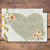 Soft Sunflowers Boho Heart Wedding Three Dinner