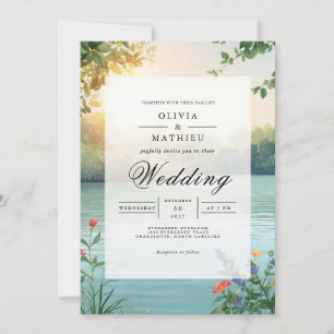 Soft Sunlight Botanical Romance Wedding Invitation