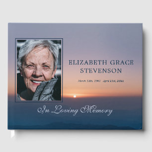Soft Sunrise In Loving Memory Photo Guest Book