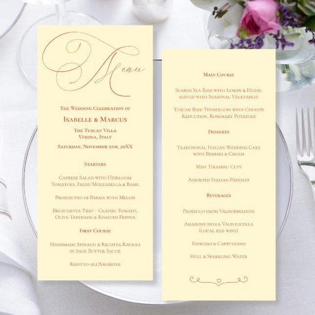 Soft Sunset Hues Wedding Menu (Soft Sunset Hues Wedding Menu)