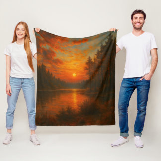 Soft Sunset Light Fleece Blanket