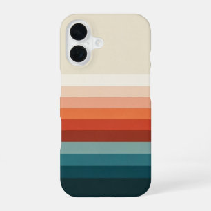 Soft Sunset Retro Lines iPhone 16 Case