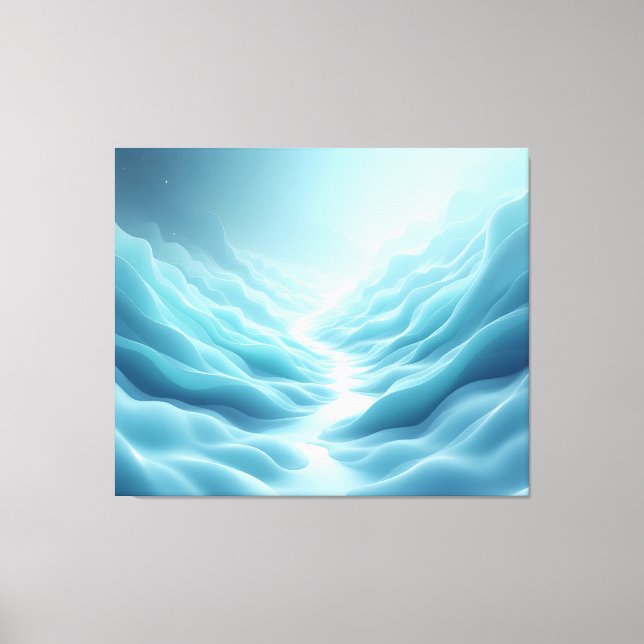 Soft Surreal Aqua Dreamscape Abstract Calming Canvas Print (Front)