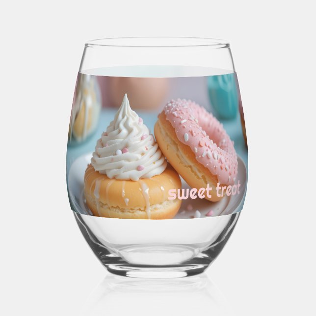 Soft & Sweet Delights Stemless Wine Glass (Front)