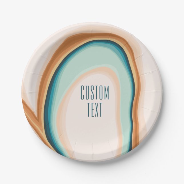 Soft Swirl Art custom design Paper Plates (Front)