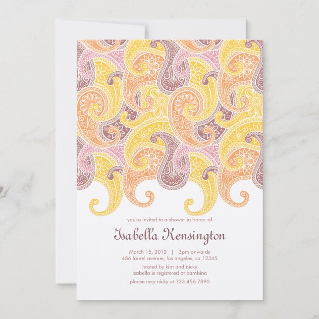 Soft Swirls Baby Shower Invitation (Front)