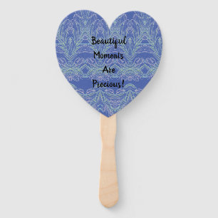 Soft Swirls Blue Beautiful Moments Hand Fan