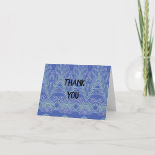 Soft Swirls Blue Thank You Card