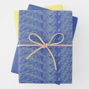 Soft Swirls Blue   Wrapping Paper Sheet