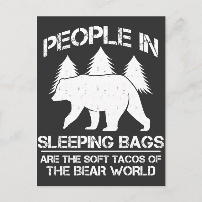 Soft Tacos of The Bear Camping Nature Camper Postcard (Front)