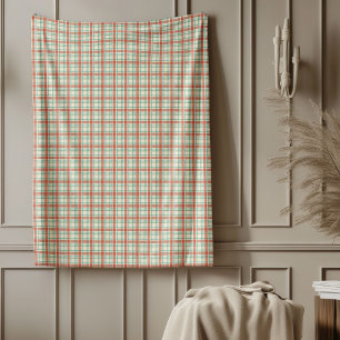 Soft Tartan Blanket in Pastel Christmas Hues
