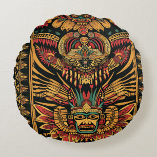 Soft Teal "Aztec Dream" Plush Throw Pillow 41cm