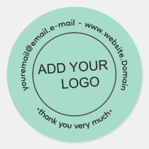Soft Teal Custom Logo Sticker