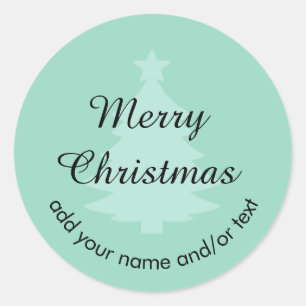 Soft Teal Customisable Christmas Sticker