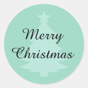 Soft Teal Merry Christmas Sticker