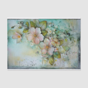 Soft Teal Mixed Media  Tissue Paper