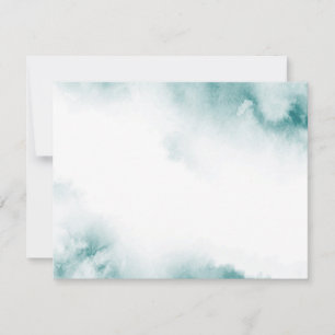Soft Teal Watercolor Abstract Frame Card