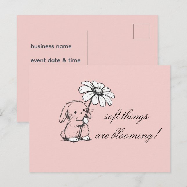 Soft Things Are Blooming Business Invitation Card (Front/Back)