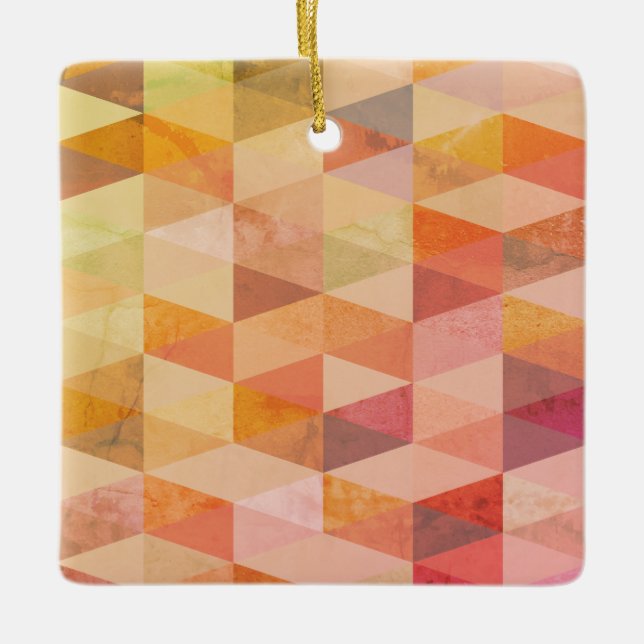 Soft Triangle Geometric Pattern Ceramic Tree Decoration (Front)