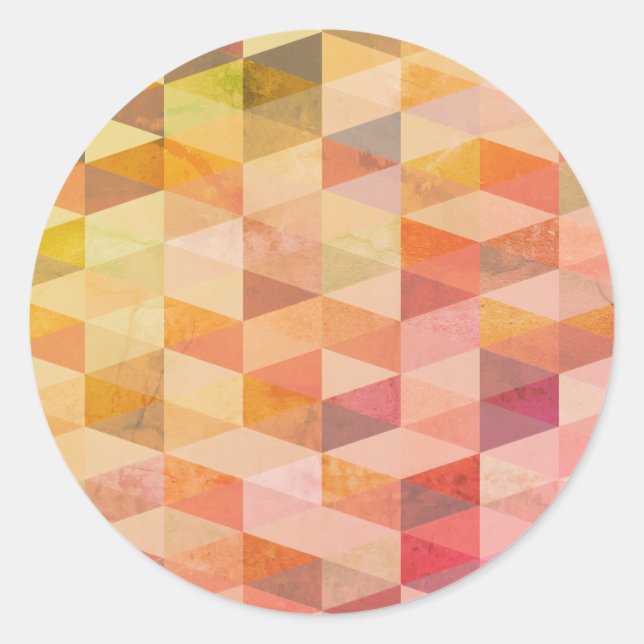 Soft Triangle Geometric Pattern Classic Round Sticker (Front)